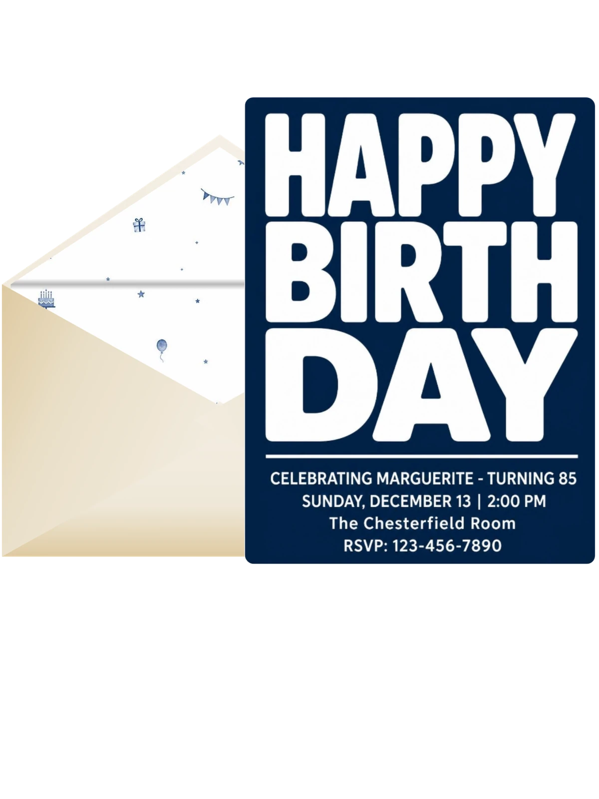 Navy Bold Typography 85th Birthday