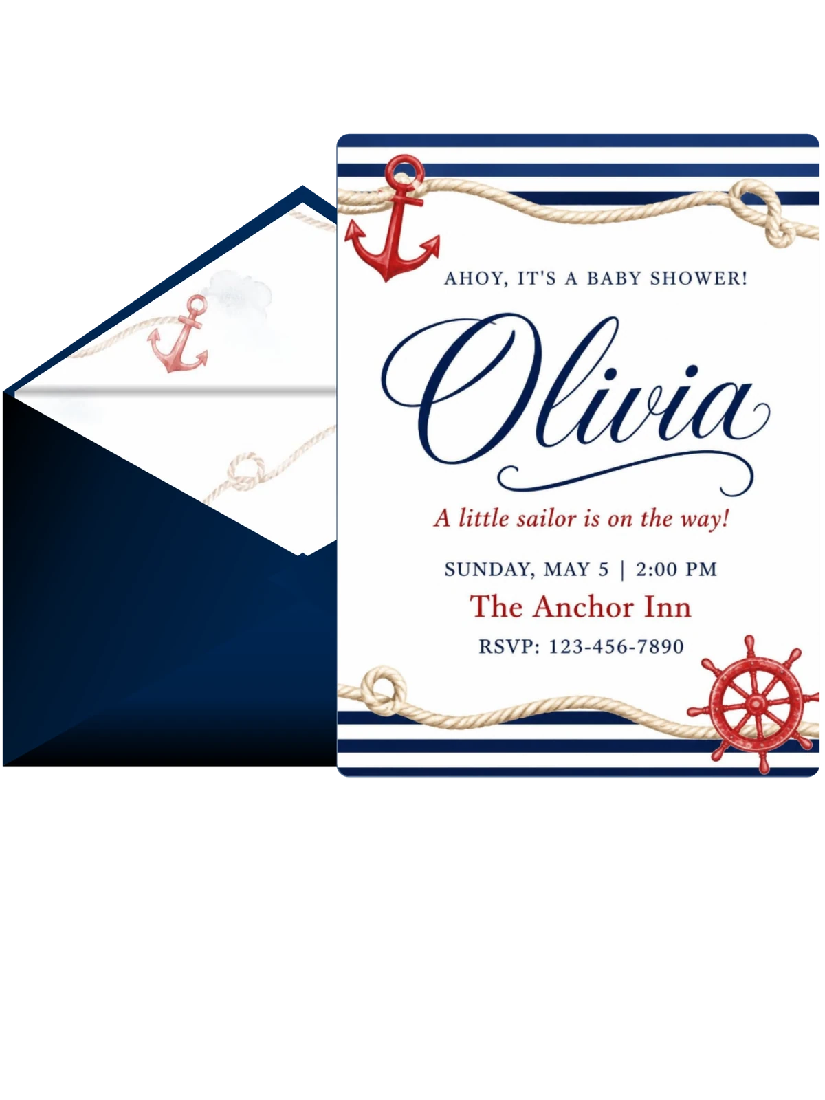 Watercolor Nautical Anchor Baby Shower