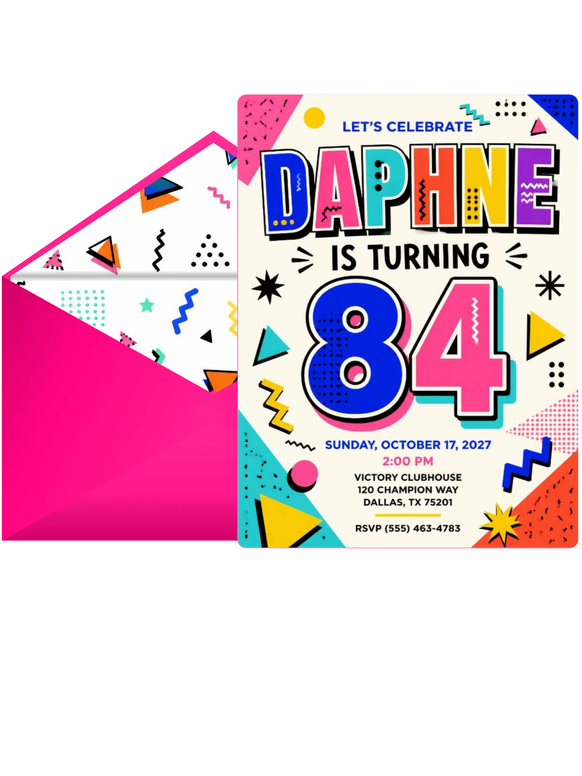 Memphis Pop 84th Birthday Invitation