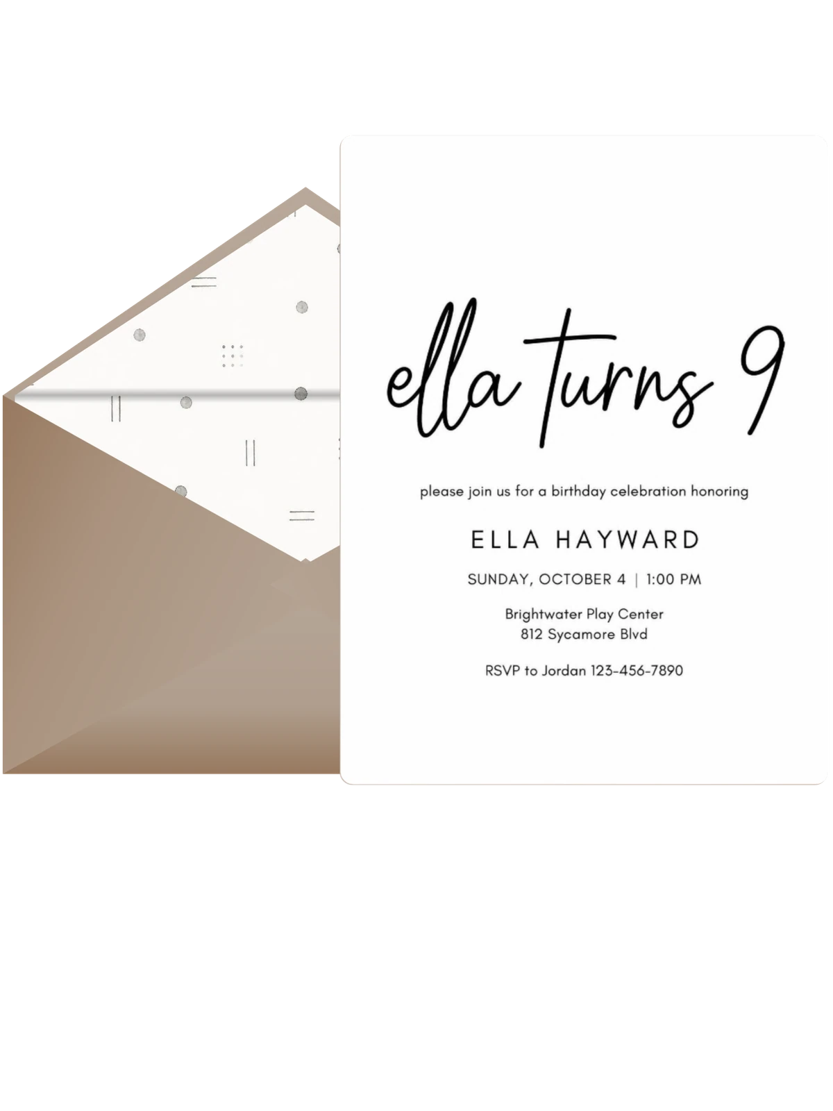 Minimalist Black and White Birthday Invitation