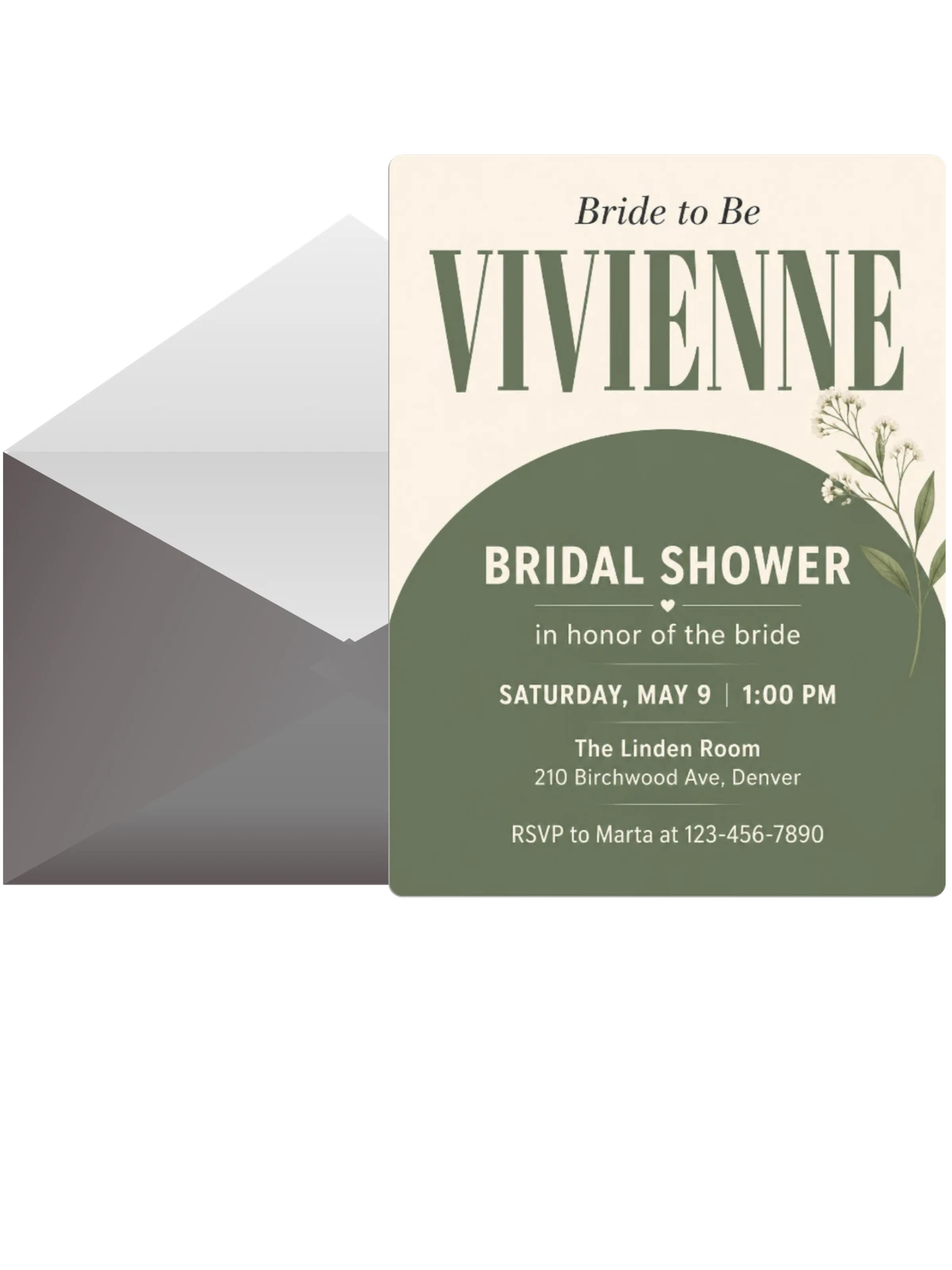 Sage Green Minimalist Bridal Shower