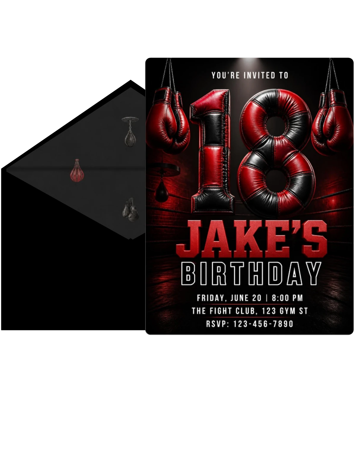 Red and Black Leather Boxing 18th Birthday