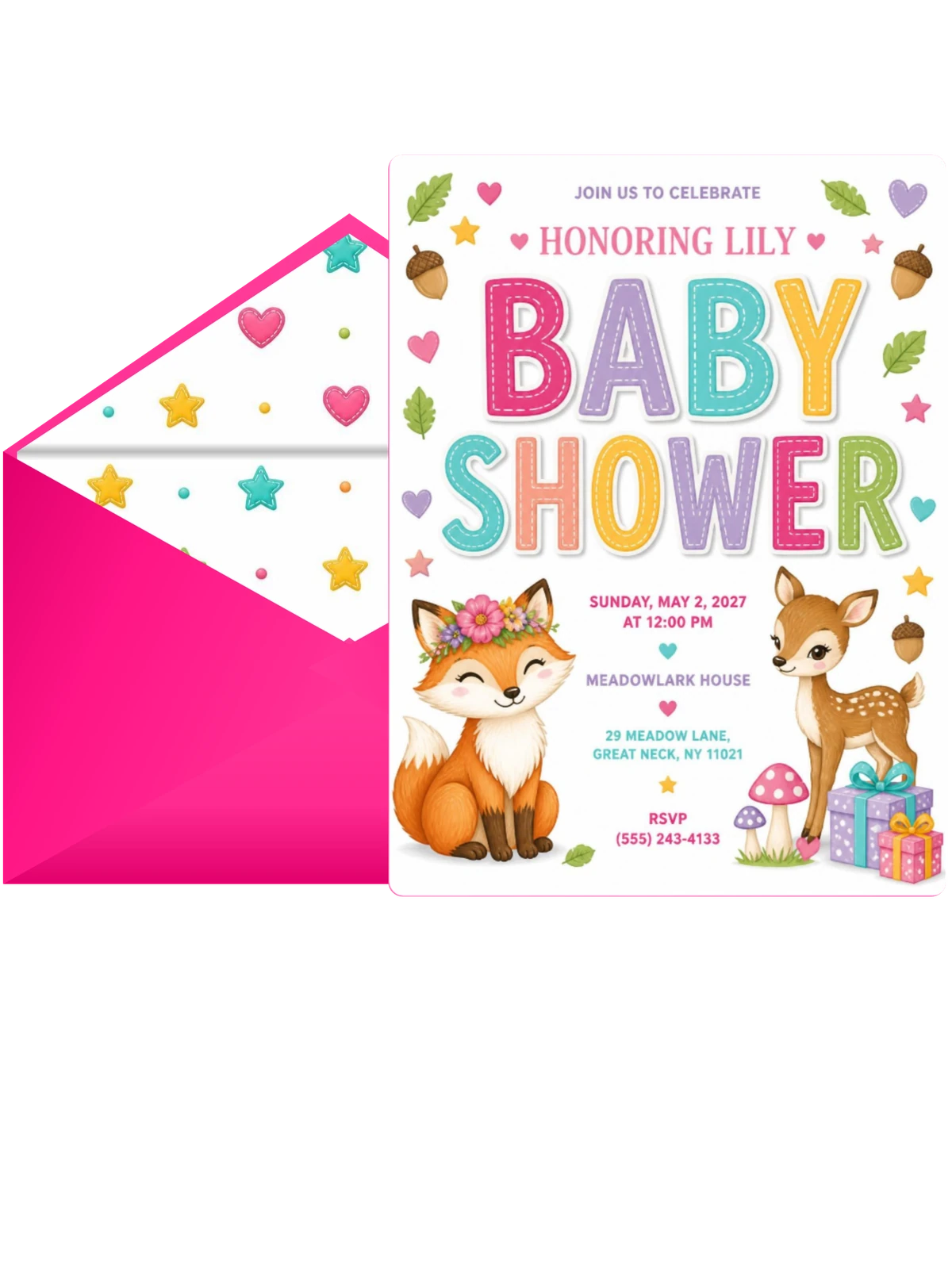 Baby Deer Baby Shower Invitation