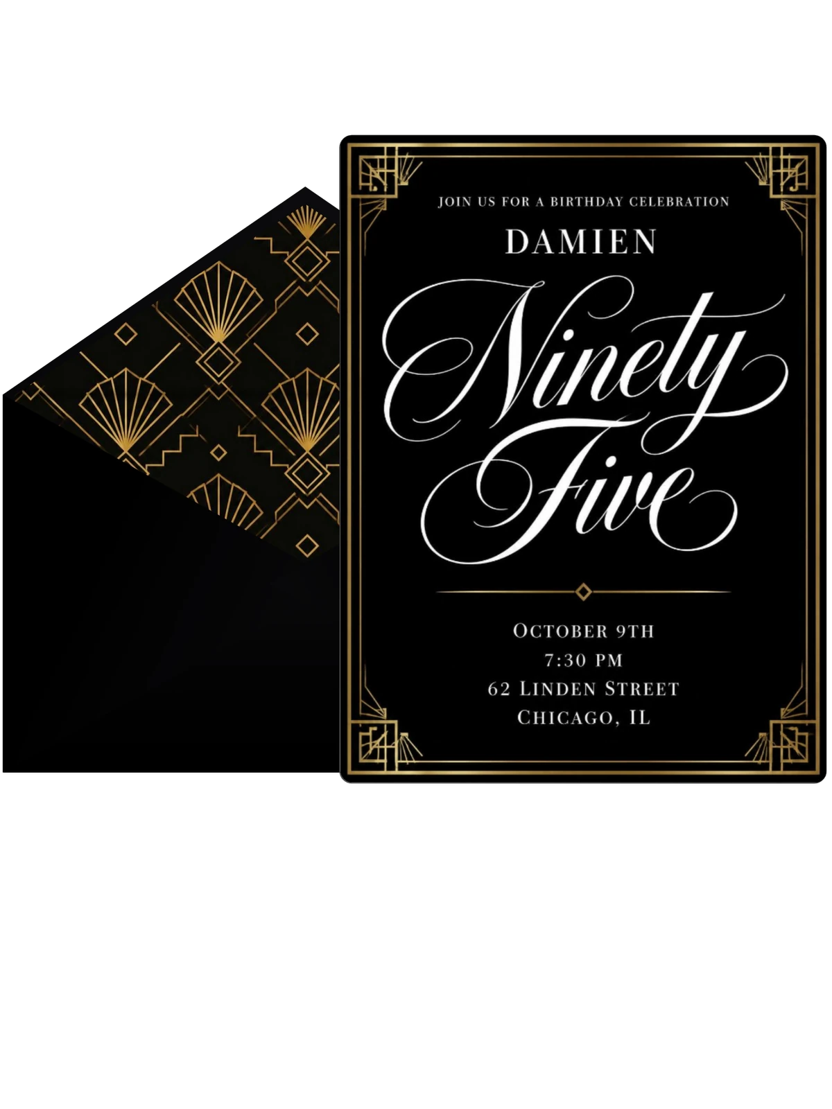 Art Deco 95th Birthday Invitation