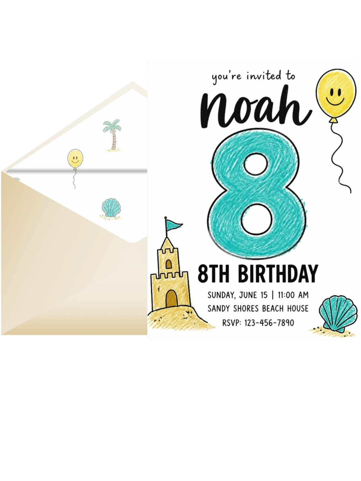 Crayon Beach Sandcastle 8th Birthday