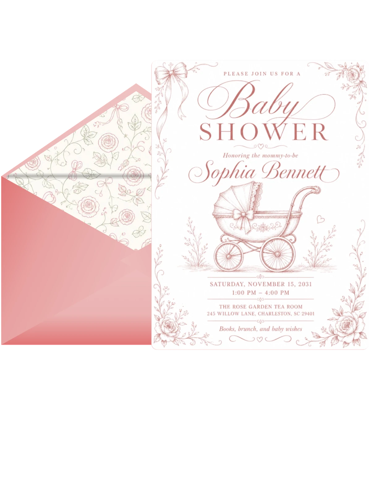 Blush Rose Carriage Baby Shower