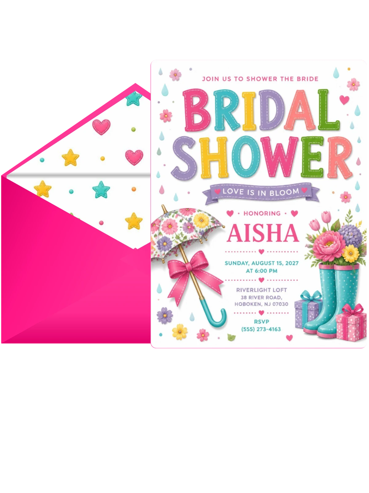 Floral Umbrella Bridal Shower Invitation