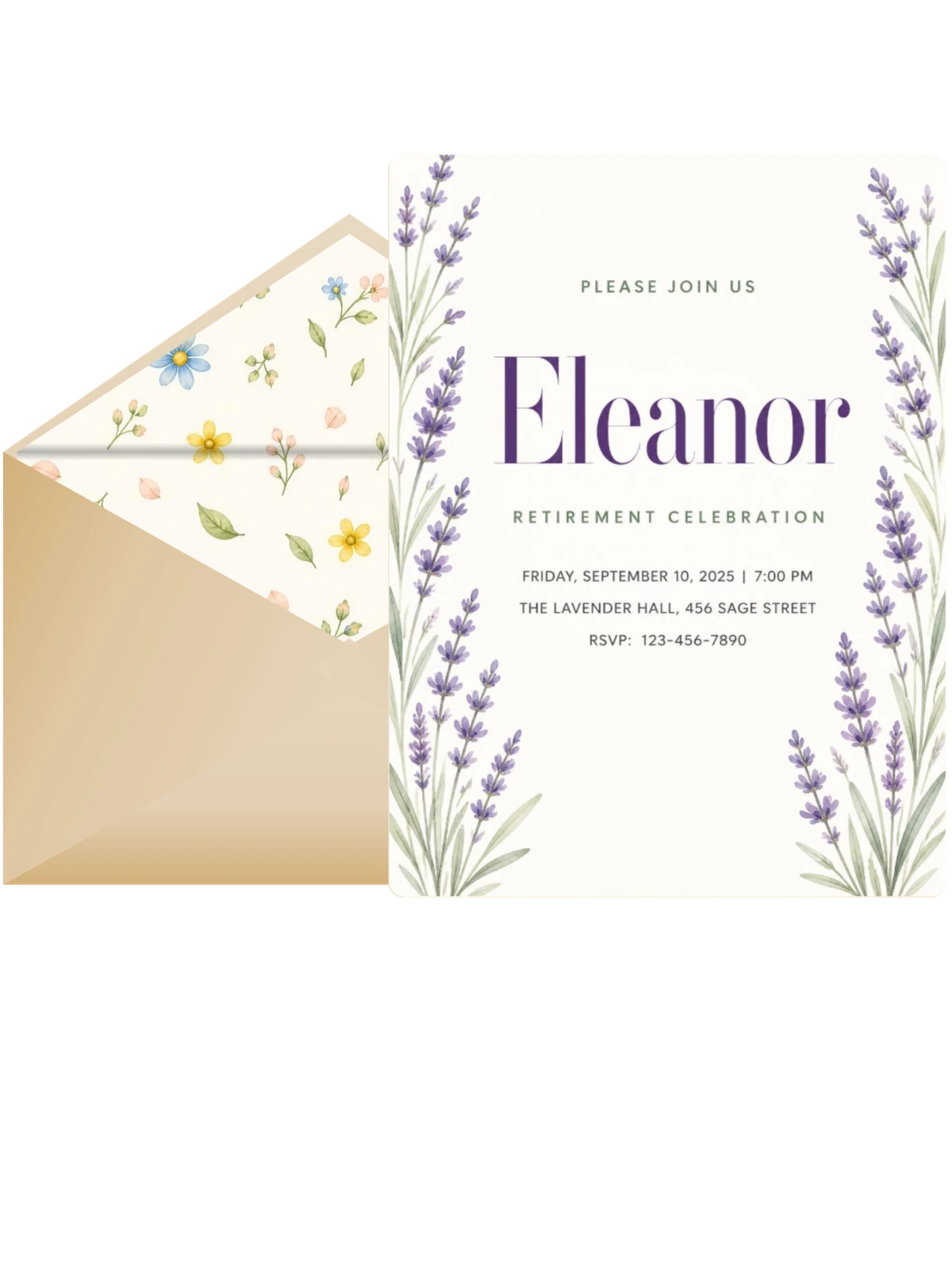 Lavender Retirement Celebration Invitation