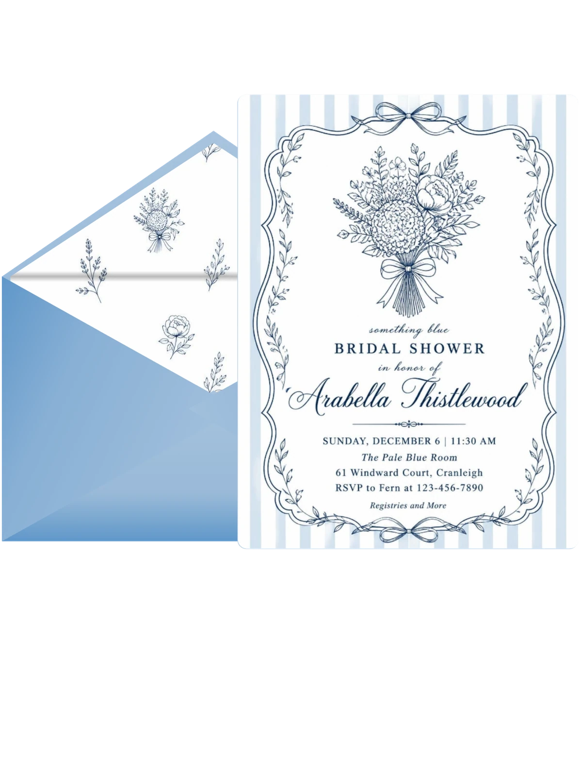 Navy Blue Botanical Bridal Shower