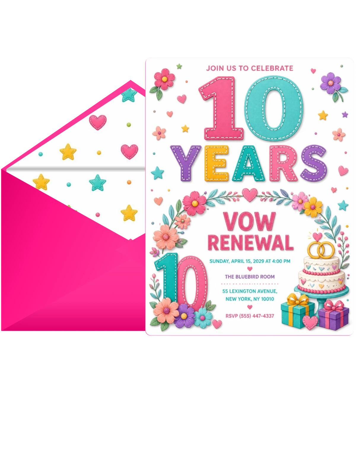 Tiered Cake Vow Renewal Invitation