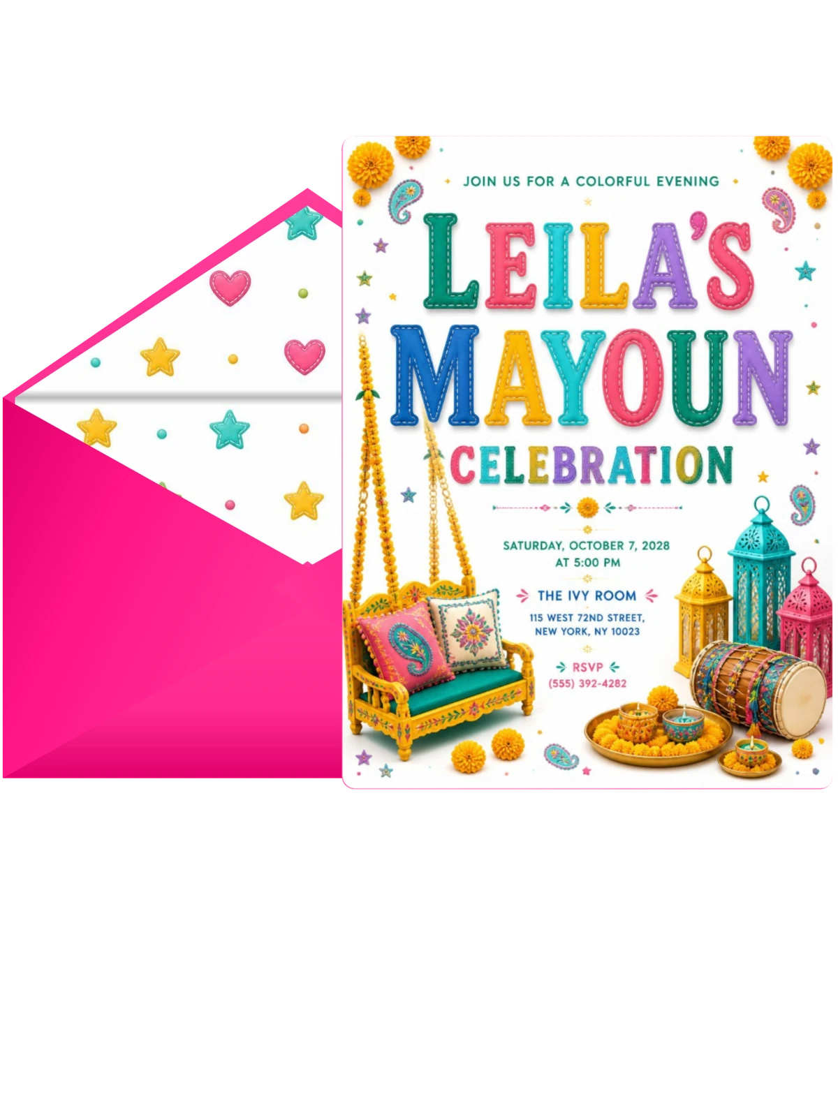 Jhula Mayoun Celebration Invitation