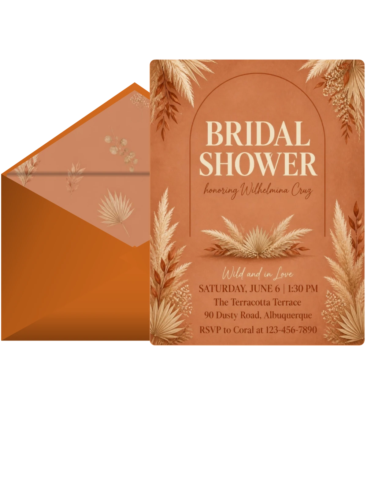 Terracotta Pampas Grass Bridal Shower